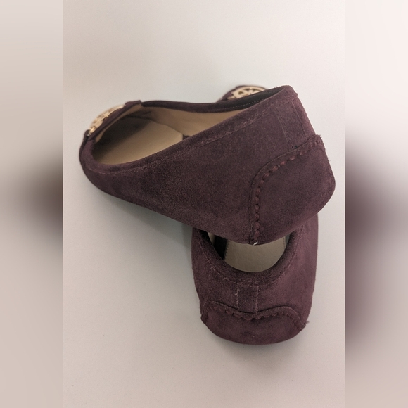 Michael Kors Burgundy Suede Leather Ballerina Flats, Size 11 - Picture 5 of 7